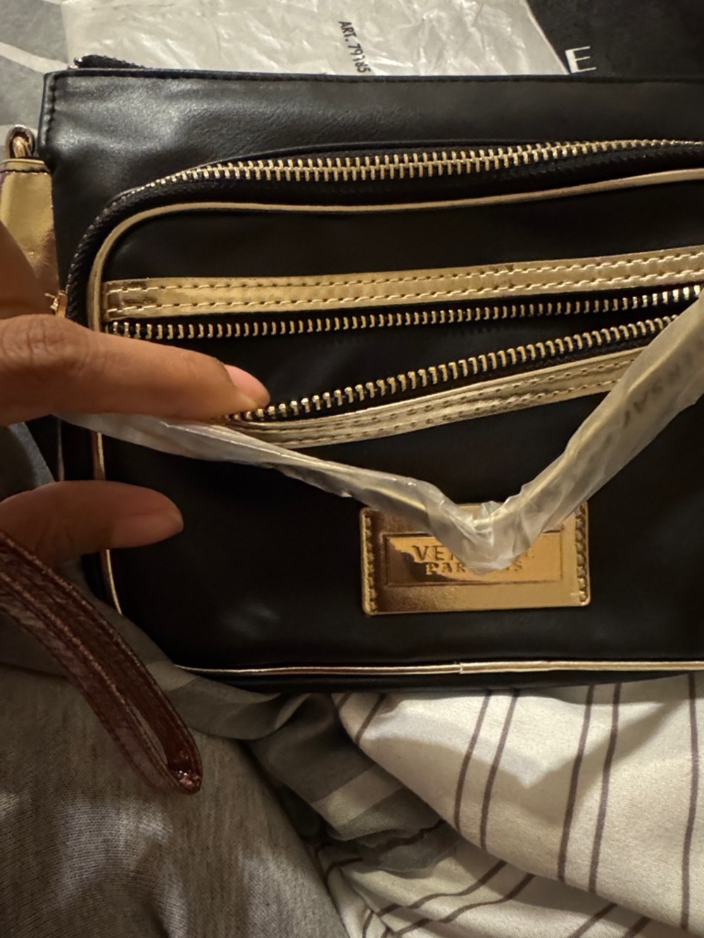 NWOT Versace Parfums Elegant Black Pouch - Picture 5 of 8
